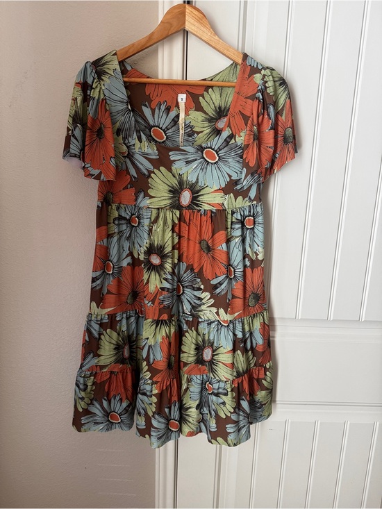 Uncle Frank Dresses & Skirts - Uncle Frank Floral Dress size small tiered short sleeve festival boho